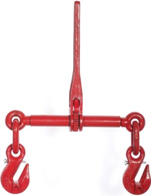 Meets the performance requirements of EN 12195 Part 3. Drop forged, alloy steel, quenched and tempered. Painted finish. Fitted with reinforced hooks and special safety devices. Marked with size, lashing capacity and manufacturers mark.
